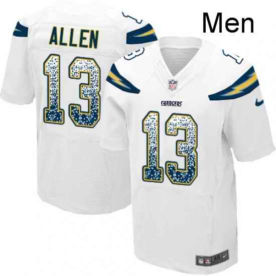 Men Nike Los Angeles Chargers 13 Keenan Allen Elite White Road Drift Fashion NFL Jersey